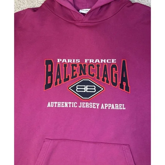 Balenciaga Authentic Jersey Apparel Embroidered Hoodie - Picture 3 of 6